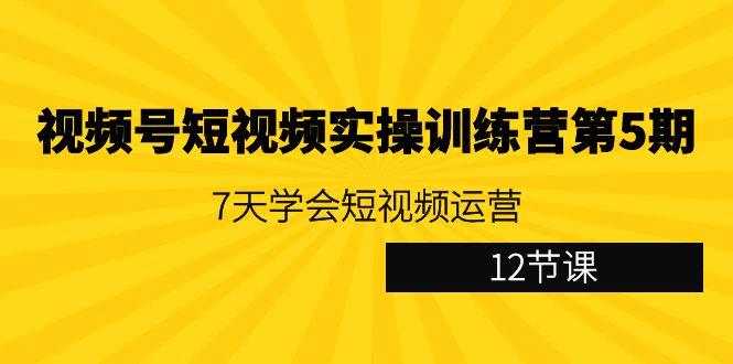 视频号短视频实操训练营第5期：7天学会短视频运营(12节课)客创社区-专注互联网轻资产资源整合与分享客创社区-专注互联网轻资产资源整合与分享