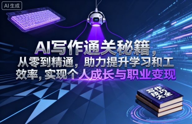 AI写作通关秘籍，从零到精通，助力提升学习和工作效率，实现个人成长与职业变现客创社区-专注互联网轻资产资源整合与分享客创社区-专注互联网轻资产资源整合与分享