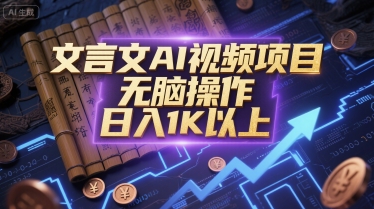文言文AI视频项目，无脑操作，日入1K以上客创社区-专注互联网轻资产资源整合与分享客创社区-专注互联网轻资产资源整合与分享