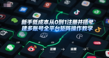 新手低成本从0到1注册并搭建多账号全平台矩阵操作教学，手机号-邮箱-IP-工具客创社区-专注互联网轻资产资源整合与分享客创社区-专注互联网轻资产资源整合与分享