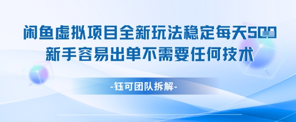 闲鱼虚拟项目全新玩法，稳定每天几张+ 新手容易出单不需要任何技术客创社区-专注互联网轻资产资源整合与分享客创社区-专注互联网轻资产资源整合与分享