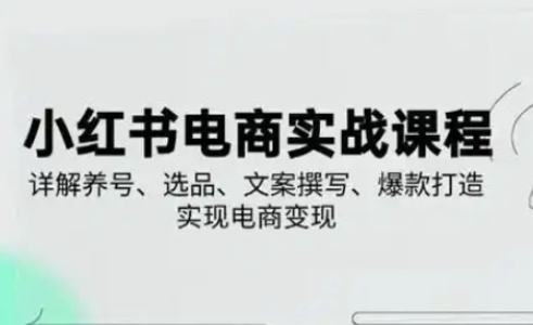 小红书从0-1实操课(2023-2025)，详解养号、选品、文案撰写、爆款打造实现电商变现客创社区-专注互联网轻资产资源整合与分享客创社区-专注互联网轻资产资源整合与分享