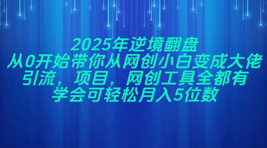 2025年逆境翻盘，从0开始带你从网创小白变成大佬，引流，项目，网创工...客创社区-专注互联网轻资产资源整合与分享客创社区-专注互联网轻资产资源整合与分享