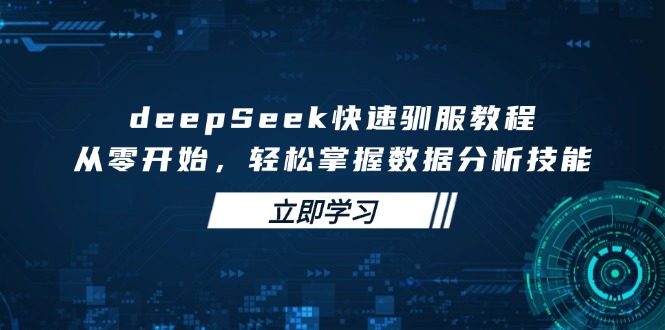 deepSeek快速驯服教程，从零开始，轻松掌握数据分析技能客创社区-专注互联网轻资产资源整合与分享客创社区-专注互联网轻资产资源整合与分享