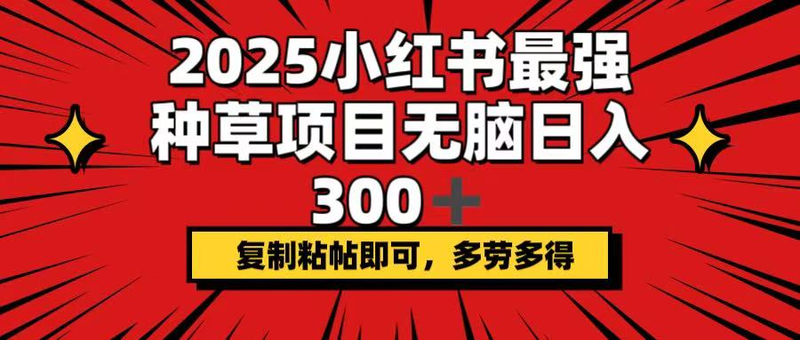 2025小红书最强种草项目，无脑日入300+，复制粘帖即可，多劳多得客创社区-专注互联网轻资产资源整合与分享客创社区-专注互联网轻资产资源整合与分享