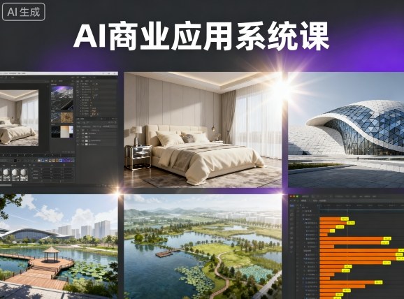 AI商业应用系统课，室内-软装-建筑-景观，智能设计+效果图+动画画实战客创社区-专注互联网轻资产资源整合与分享客创社区-专注互联网轻资产资源整合与分享