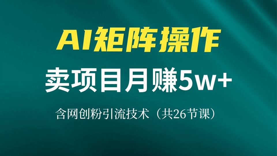 网创IP打造课，借助AI卖项目月赚5万+，含引流技术(共26节课客创社区-专注互联网轻资产资源整合与分享客创社区-专注互联网轻资产资源整合与分享
