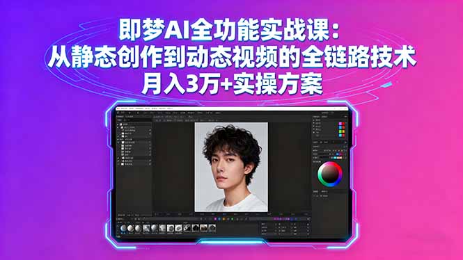 即梦AI全功能实战课：从静态创作到动态视频的全链路技术 月入3万+实操方案客创社区-专注互联网轻资产资源整合与分享客创社区-专注互联网轻资产资源整合与分享