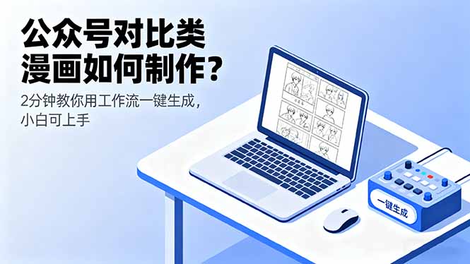 公众号对比类漫画如何制作？2分钟教你用工作流一键生成，小白可上手客创社区-专注互联网轻资产资源整合与分享客创社区-专注互联网轻资产资源整合与分享