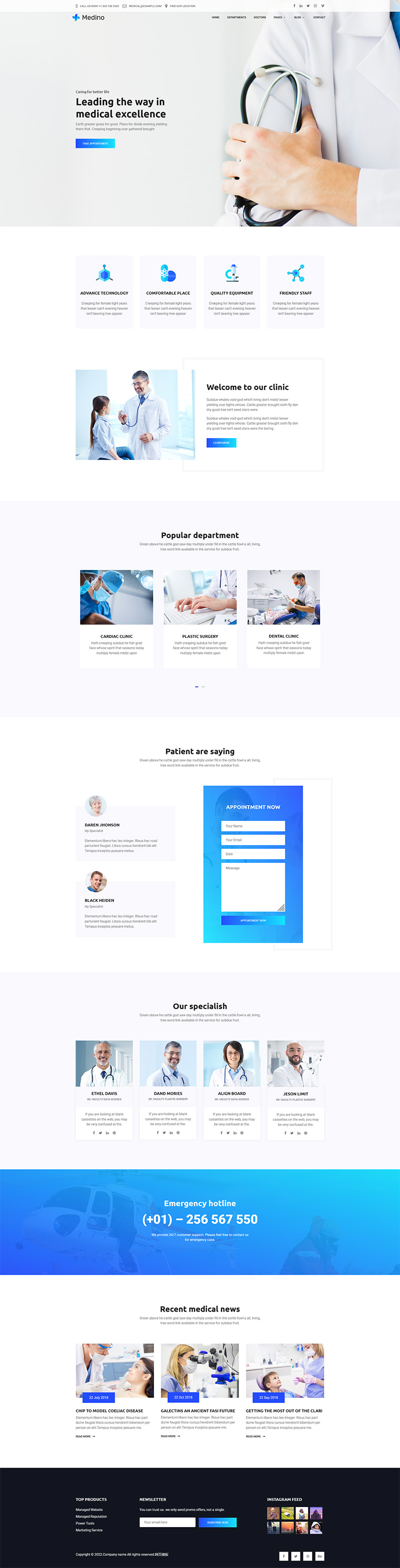 蓝白简约医疗检测机构html模板客创社区-专注互联网轻资产资源整合与分享客创社区-专注互联网轻资产资源整合与分享