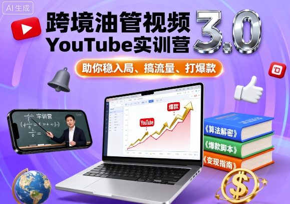 跨境油管视频YouTube实训营3.0，助你稳入局、搞流量、打爆款客创社区-专注互联网轻资产资源整合与分享客创社区-专注互联网轻资产资源整合与分享