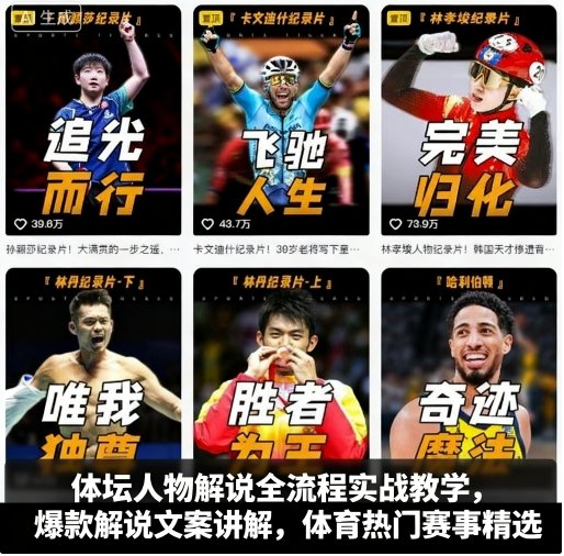体坛人物解说全流程实战教学，爆款解说文案讲解，体育热门赛事精选客创社区-专注互联网轻资产资源整合与分享客创社区-专注互联网轻资产资源整合与分享
