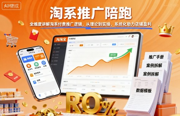 淘系推广陪跑，全维度讲解淘系付费推广逻辑，从理论到实操，系统化助力店铺盈利客创社区-专注互联网轻资产资源整合与分享客创社区-专注互联网轻资产资源整合与分享