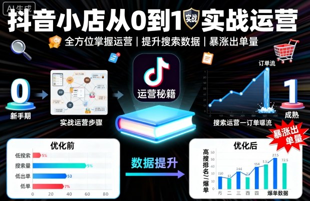 抖音小店从0到1实战运营，帮你全方位掌握小店运营，提升搜索数据与出单量客创社区-专注互联网轻资产资源整合与分享客创社区-专注互联网轻资产资源整合与分享