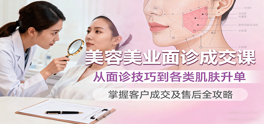 美容美业面诊成交课，从面诊技巧到各类肌肤升单，掌握客户成交及售后全攻略客创社区-专注互联网轻资产资源整合与分享客创社区-专注互联网轻资产资源整合与分享