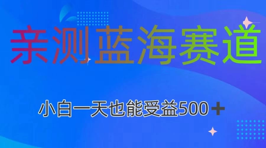 亲测蓝海赛道,利用AI创作,小白一天收益500+