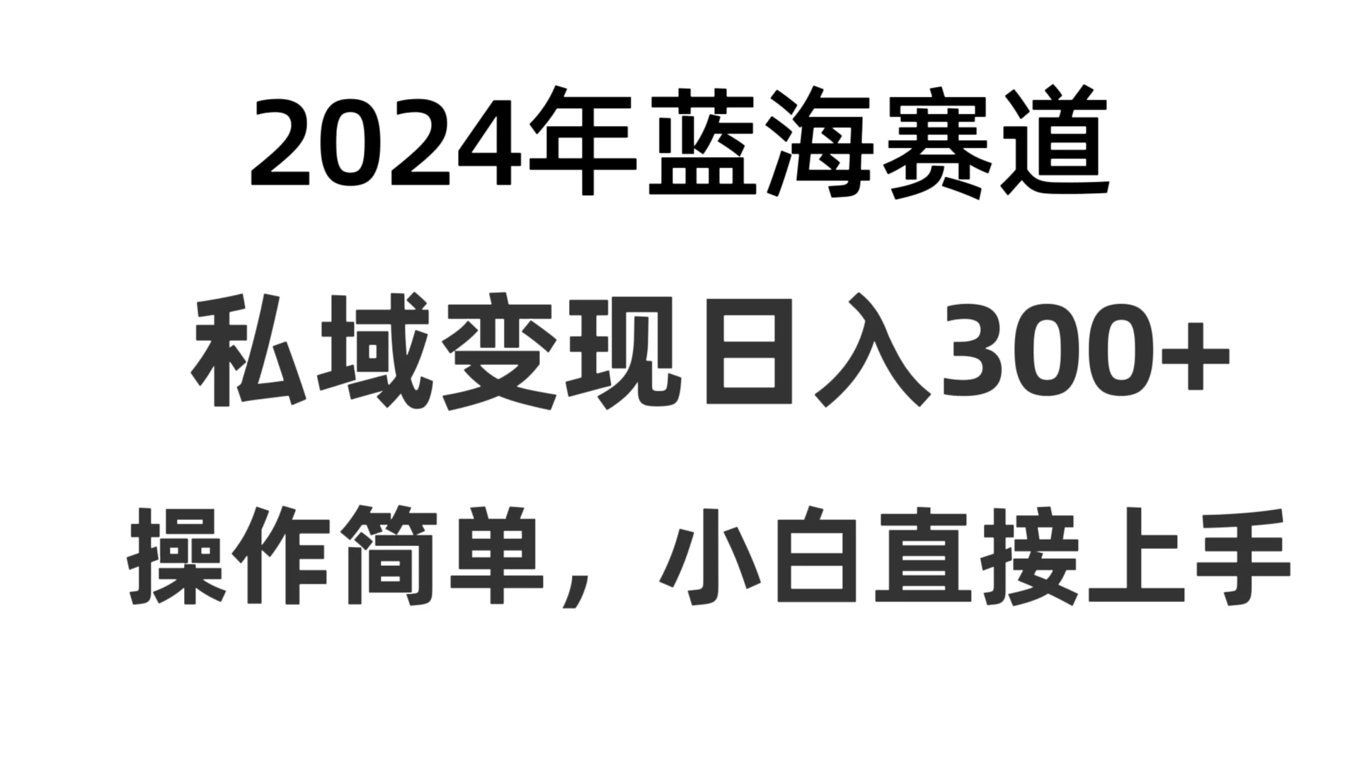 2024抖音蓝海赛道,私域变现日入300+,操作简单,每年只需一小时,纯小白可直接上手