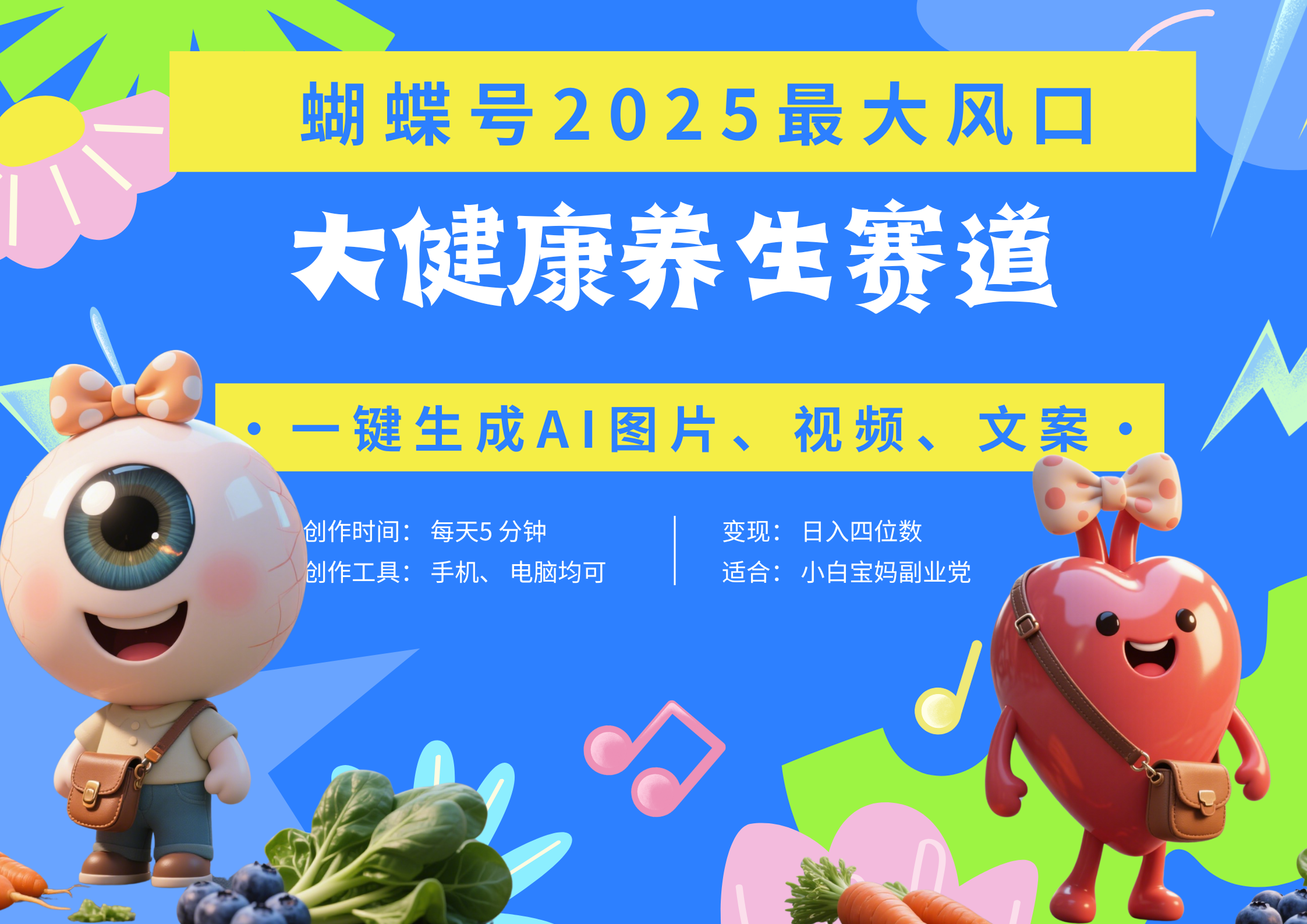 蝴蝶号器官养生赛道+豆包 AI快速产出爆款视频   起号快  带货超级猛 每天仅需五分钟 变现路子广 日入五位数 小白 宝妈 上客创社区-专注互联网轻资产资源整合与分享客创社区-专注互联网轻资产资源整合与分享