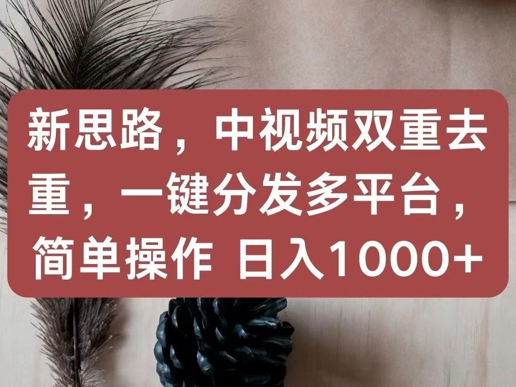新思路，中视频双重去重，一键分发多平台，简单操作，日入1000+！快来试试吧！客创社区-专注互联网轻资产资源整合与分享客创社区-专注互联网轻资产资源整合与分享