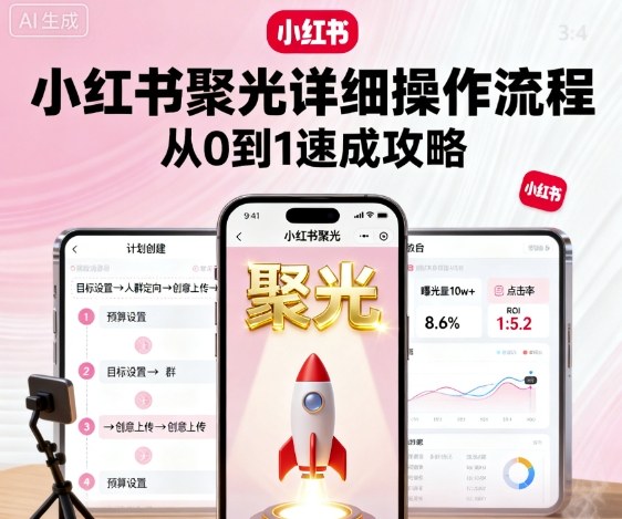 小红书聚光详细操作流程，小红书聚光从0到1速成攻略客创社区-专注互联网轻资产资源整合与分享客创社区-专注互联网轻资产资源整合与分享