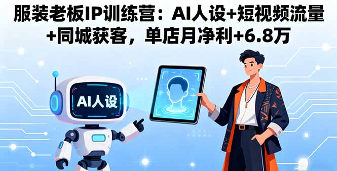 服装老板IP训练营：AI人设+短视频流量+同城获客，单店月净利+6.8万客创社区-专注互联网轻资产资源整合与分享客创社区-专注互联网轻资产资源整合与分享