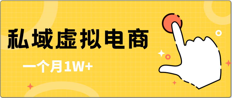 私域虚拟电商,一单50-200,一个月1W+