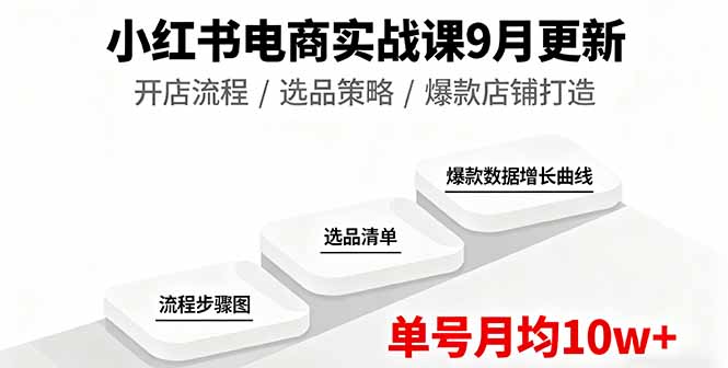 小红书电商实战课9月更新，开店流程/选品策略/爆款店铺打造，单号月均10w+客创社区-专注互联网轻资产资源整合与分享客创社区-专注互联网轻资产资源整合与分享