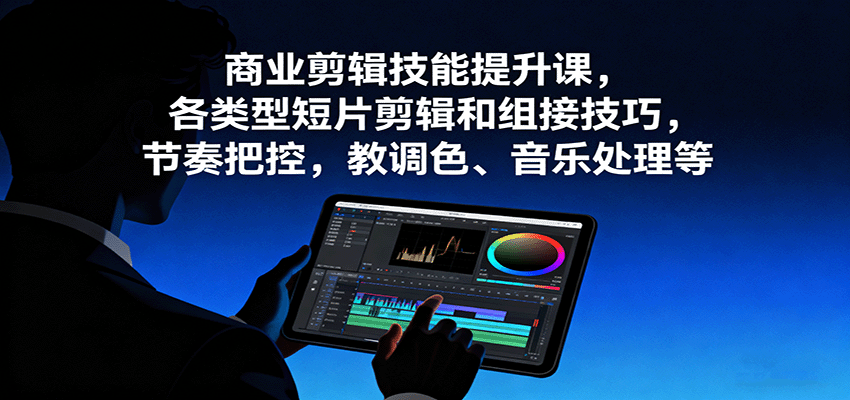 商业剪辑技能提升课，各类型短片剪辑和组接技巧，节奏把控，教调色、音乐处理等客创社区-专注互联网轻资产资源整合与分享客创社区-专注互联网轻资产资源整合与分享