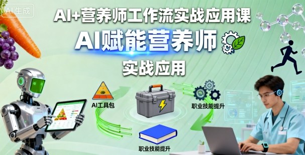 AI+营养师工作流实战应用课，AI赋能营养师客创社区-专注互联网轻资产资源整合与分享客创社区-专注互联网轻资产资源整合与分享