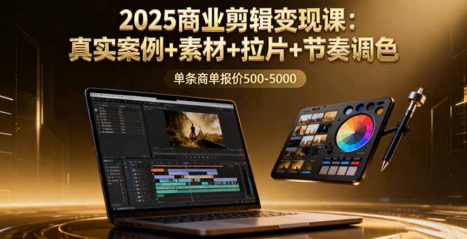2025商业剪辑变现课：真实案例+素材+拉片+节奏调色，单条商单报价500-5000客创社区-专注互联网轻资产资源整合与分享客创社区-专注互联网轻资产资源整合与分享