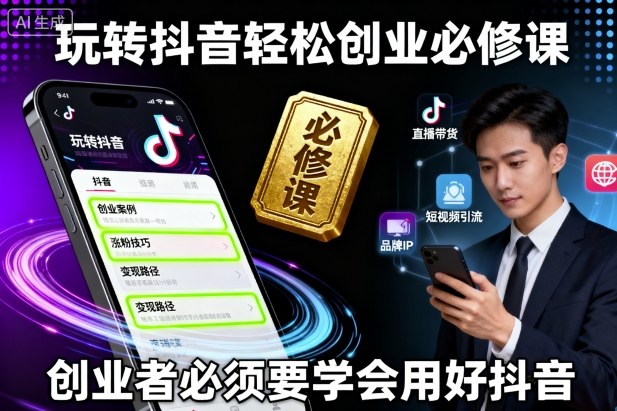 玩转抖音轻松创业必修课，创业者必须要学会用好抖音客创社区-专注互联网轻资产资源整合与分享客创社区-专注互联网轻资产资源整合与分享