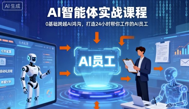 Ai智能体实战课程，0基础跨越Ai鸿沟，打造24小时帮你工作的Ai员工，打破常规，以实战定义Ai客创社区-专注互联网轻资产资源整合与分享客创社区-专注互联网轻资产资源整合与分享