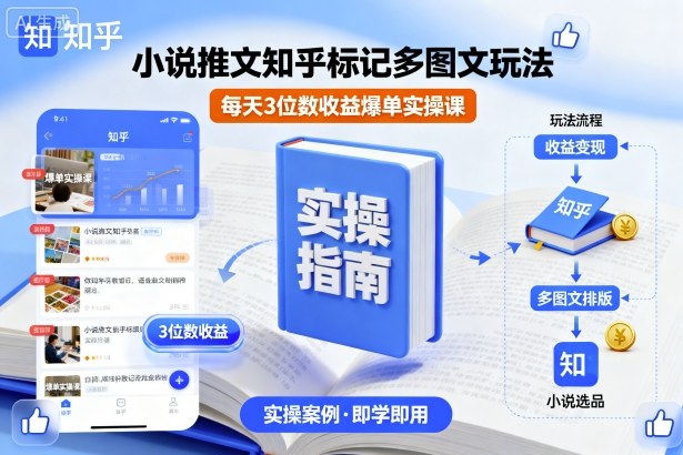 小说推文知乎标记多图文玩法，每天3位数收益爆单实操课客创社区-专注互联网轻资产资源整合与分享客创社区-专注互联网轻资产资源整合与分享