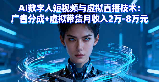 AI数字人短视频与虚拟直播技术：广告分成+虚拟带货月收入2万-8万元客创社区-专注互联网轻资产资源整合与分享客创社区-专注互联网轻资产资源整合与分享