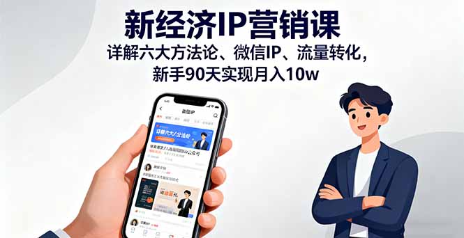 新经济IP营销课：详解六大方法论、微信IP、流量转化，新手90天实现月入10w客创社区-专注互联网轻资产资源整合与分享客创社区-专注互联网轻资产资源整合与分享