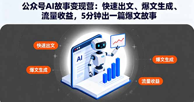 公众号AI故事变现营：快速出文、爆文生成、流量收益，5分钟出一篇爆文故事-泡泡网赚
