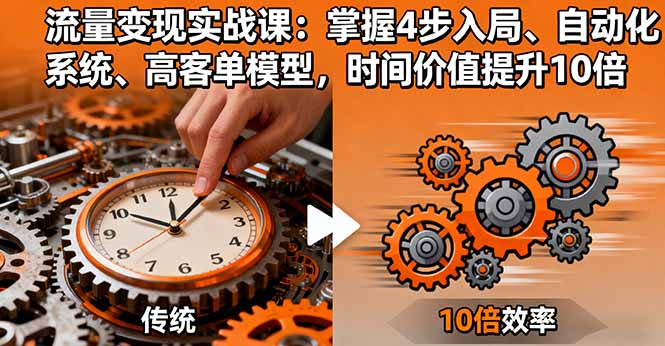流量变现实战课：掌握4步入局、自动化系统、高客单模型，时间价值提升10倍客创社区-专注互联网轻资产资源整合与分享客创社区-专注互联网轻资产资源整合与分享