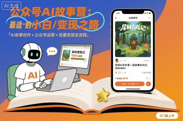 公众号ai故事营，最适合小白的自媒体变现之路客创社区-专注互联网轻资产资源整合与分享客创社区-专注互联网轻资产资源整合与分享