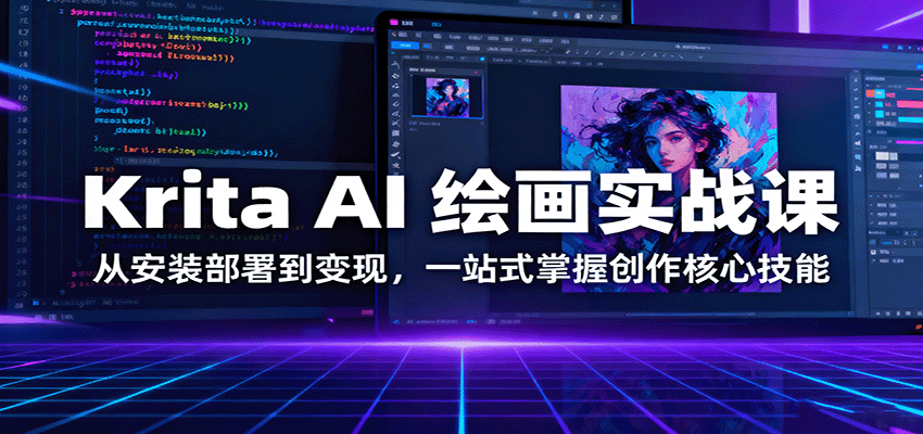 Krita AI 绘画实战课：从安装部署到变现，一站式掌握创作核心技能客创社区-专注互联网轻资产资源整合与分享客创社区-专注互联网轻资产资源整合与分享