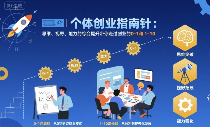 个体创业指南针，思维、视野、能力的综合提升带你走过创业的0-1和1-10【音频】客创社区-专注互联网轻资产资源整合与分享客创社区-专注互联网轻资产资源整合与分享