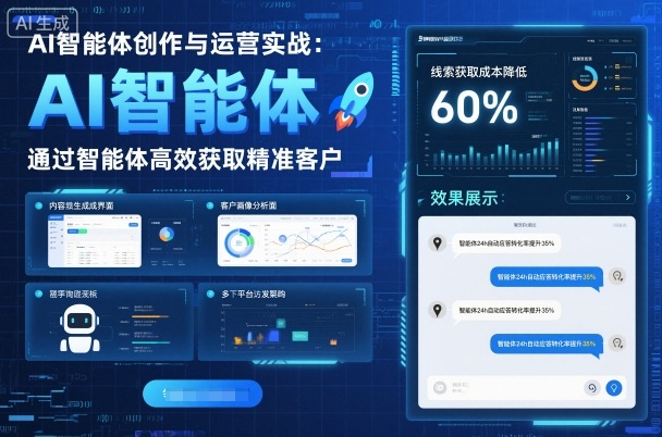 AI智能体创作与运营实战，实体门店通过智能体高效获取精准客户客创社区-专注互联网轻资产资源整合与分享客创社区-专注互联网轻资产资源整合与分享