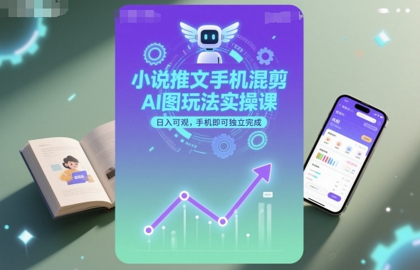 小说推文手机混剪AI图玩法实操课，日入可观，手机即可独立完成客创社区-专注互联网轻资产资源整合与分享客创社区-专注互联网轻资产资源整合与分享