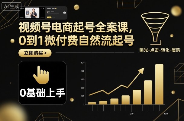 视频号电商起号全案课，0到1微付费自然流起号客创社区-专注互联网轻资产资源整合与分享客创社区-专注互联网轻资产资源整合与分享
