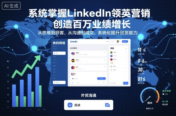系统掌握LinkedIn领英营销，创造百万业绩增长，从思维到获客，从沟通到成交，系统化提升外贸能力客创社区-专注互联网轻资产资源整合与分享客创社区-专注互联网轻资产资源整合与分享