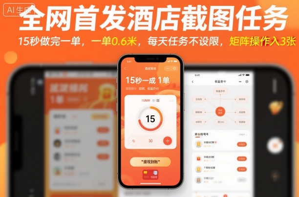 全网首发酒店截图任务，15秒做完一单，一单0.6米，每天任务不设限，矩阵操作日入3张【揭秘】客创社区-专注互联网轻资产资源整合与分享客创社区-专注互联网轻资产资源整合与分享
