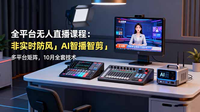 全平台无人直播课程：非实时防风＋AI智播智剪＋多平台矩阵，10月全套技术客创社区-专注互联网轻资产资源整合与分享客创社区-专注互联网轻资产资源整合与分享