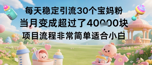 每天稳定引流30个宝妈粉当月变成超过了1W+项目流程非常简单适合小白客创社区-专注互联网轻资产资源整合与分享客创社区-专注互联网轻资产资源整合与分享