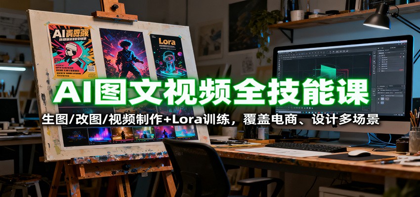 AI图文视频全技能课：生图/改图/视频制作+Lora训练，覆盖电商 、设计多场景客创社区-专注互联网轻资产资源整合与分享客创社区-专注互联网轻资产资源整合与分享