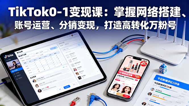 TikTok0-1变现课：掌握网络搭建、账号运营、分销变现，打造高转化万粉号客创社区-专注互联网轻资产资源整合与分享客创社区-专注互联网轻资产资源整合与分享