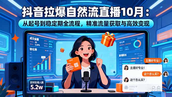 抖音拉爆自然流直播10月：从起号到稳定期全流程，精准流量获取与高效变现客创社区-专注互联网轻资产资源整合与分享客创社区-专注互联网轻资产资源整合与分享